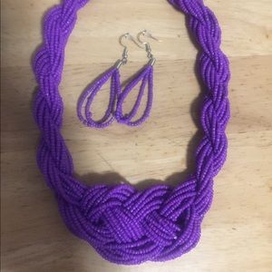 ❌SOLD❌ Purple Braided Statement Necklace